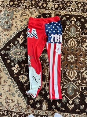 USA Flag & Statue of Liberty Trump 45 Leggings - Red White Blue